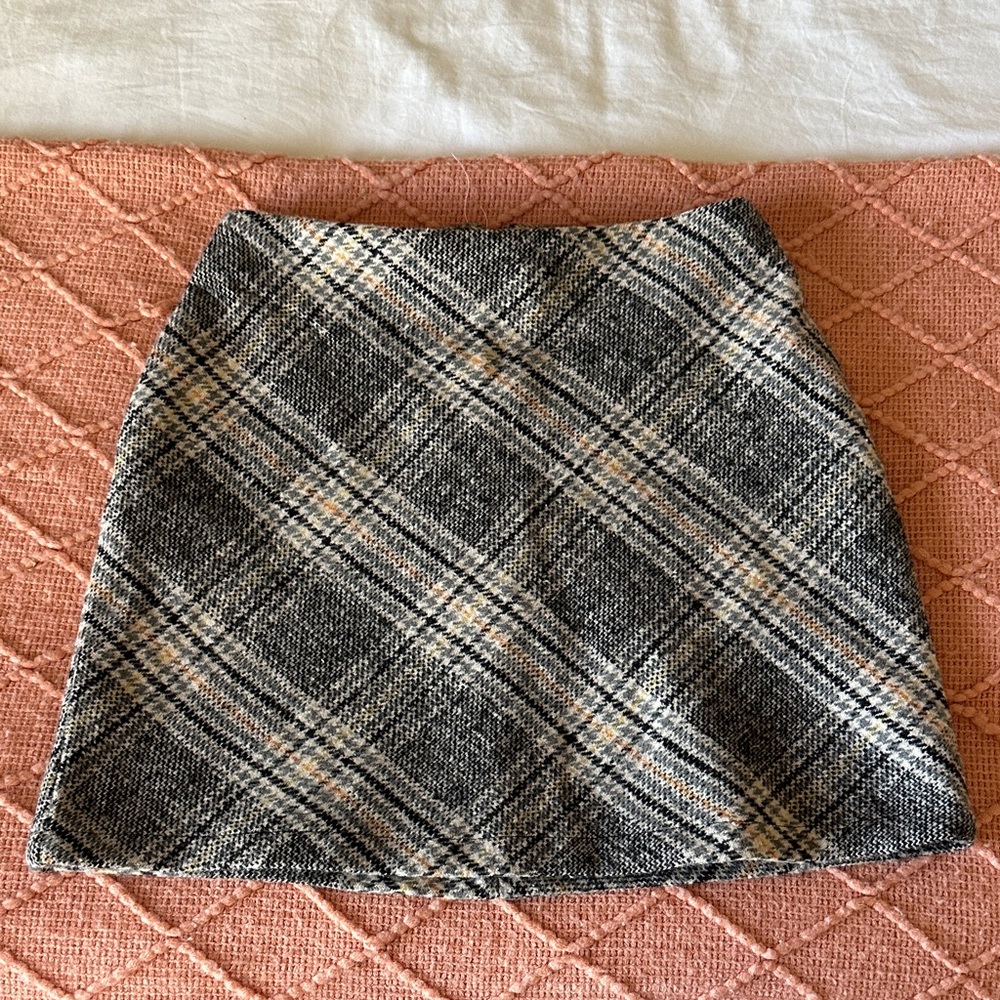 Plaid A-Line mini skirt